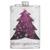 Magenta Weihnachtsbaumflasche Flachmann (Vorderseite)