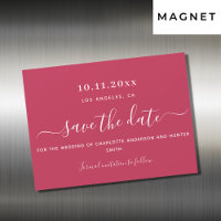 Magenta weiße Hochzeit speichern Sie den Datums-Ma