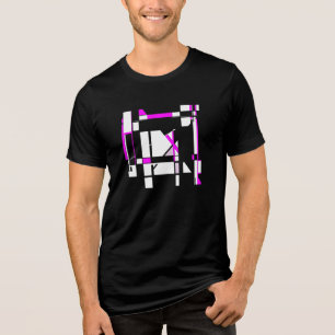Magenta-weiße Kunst-Spielbrett geometrisch MCM-ins Tri-Blend Shirt