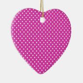 Magenta, weiße Polka-Punkte Keramikornament (Rechts)