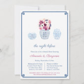 Magenta Weißes Blume Probe Abendessen Einladung (Vorderseite)