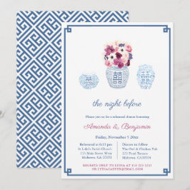 Magenta Weißes Blume Probe Abendessen Einladung