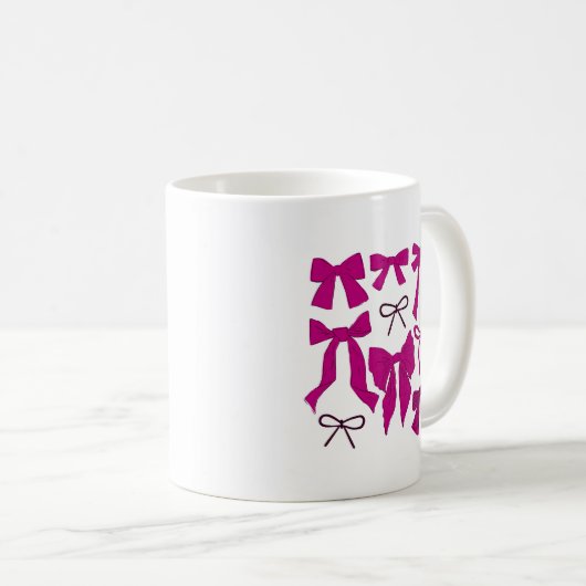 Magenta Whimsical Bows Kaffeetasse (VorderseiteRechts)