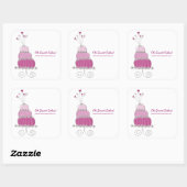 Magenta Whimsical Chic Wedding Cake Sticker (Blatt)