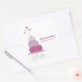 Magenta Whimsical Chic Wedding Cake Sticker (Umschlag)