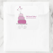 Magenta Whimsical Chic Wedding Cake Sticker (Tasche)
