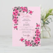 Magenta Whimsical Spring Wedding Einladung (Stehend Vorderseite)
