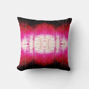 Magenta White Black Symmetric Art Abstrakt Kissen