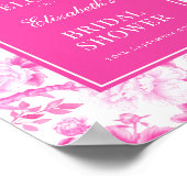 Magenta White Chinoiserie Brautparty Willkommen Poster (Ecke)