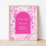 Magenta White Chinoiserie Brautparty Willkommen Poster<br><div class="desc">Dieses chinoiserie inspiriert Design besticht durch elegante botanische Flora,  Vögel und Grünpflanzen in heißen Rosa und Weiß. Personalisieren Sie die Einladung mit Ihren Daten und wenn Sie gewollt,  um den Stil und die Platzierung des Textes weiter zu ordnen,  klicken Sie bitte auf den Button "Weitere Anpassung".</div>