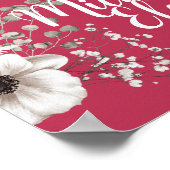 Magenta & White Floral Wedding Wall drucken Poster (Ecke)