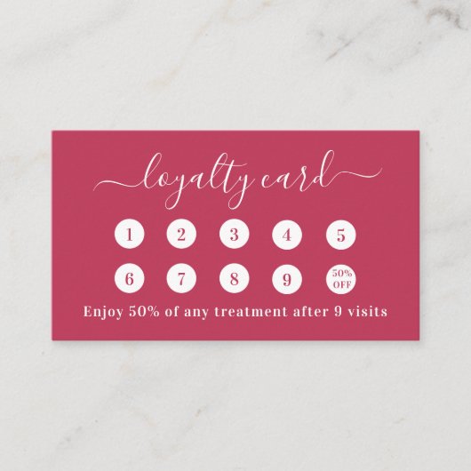 Magenta white QR Code Foto Visitenkarte (Vorderseite)