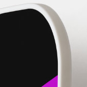 Magenta White Racing Stripes Schwarzer Hintergrund Pickleball Schläger (Linke Seite)