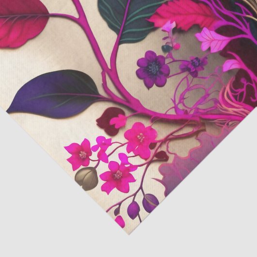 MAGENTA WILD rosa Blumendecoupage Seidenpapier (Ausschnitt)