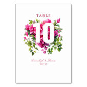 Magenta Wild Rose Wedding Tischnummer (Rückseite)