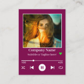 Magenta Wine Album Cover Foto QR Code Visitenkarte (Vorderseite)