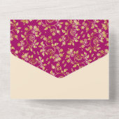 Magenta Winter Night Wedding All In One Einladung (Rückseite)