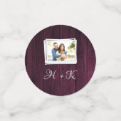 Magenta Wooden Foto Brautparty Confetti Konfetti (Klein Vorderseite)