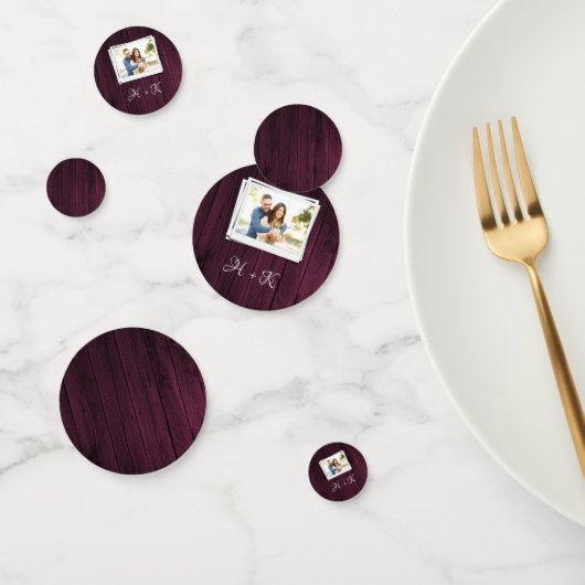 Magenta Wooden Foto Brautparty Confetti Konfetti (Gruppe)