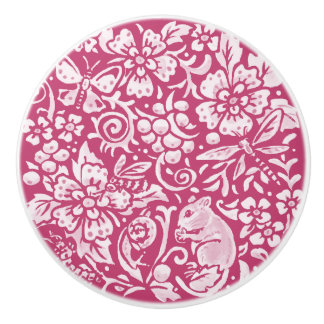 Magenta Woodland Mouse Insektenwald Natur Keramikknauf