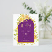 Magenta Yellow Roses Plum Lila Goldhochzeit (Stehend Vorderseite)