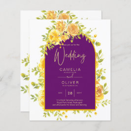 Magenta Yellow Roses Plum Lila Goldhochzeit