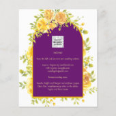 Magenta Yellow Roses Plum Lila Goldhochzeit Flyer (Hinten)