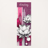 Magenta-Yoga-Matte mit Lotus-Blume Yogamatte (Vorderseite)