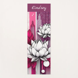 Magenta-Yoga-Matte mit Lotus-Blume Yogamatte