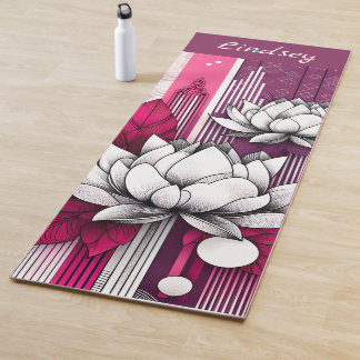 Magenta-Yoga-Matte mit Lotus-Blume Yogamatte