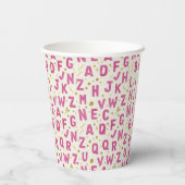 Magenta-Zauber-Alphabet-Sparkling Pappbecher (Rückseite)