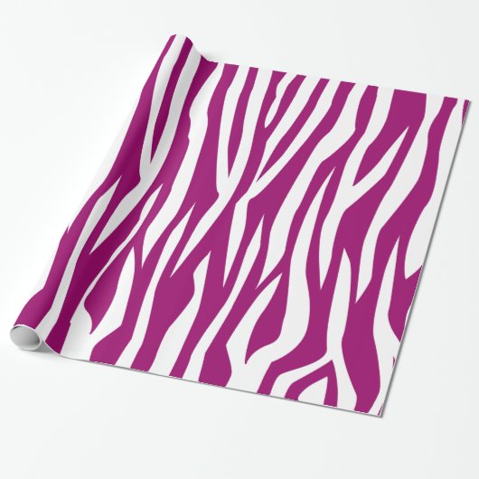 Magenta Zebra Print Geschenkpapier (Ungerollt)