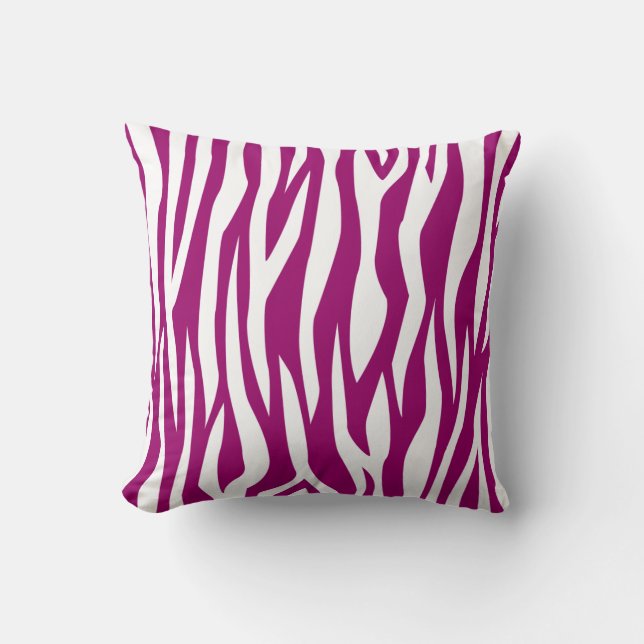 Magenta Zebra Print Kissen (Vorderseite)