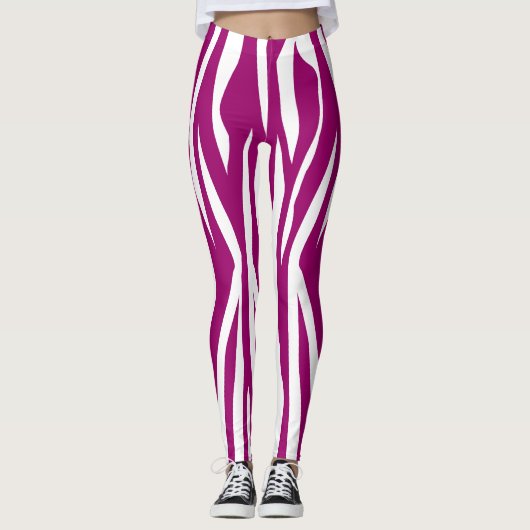 Magenta Zebra Print Leggings (Vorderseite)