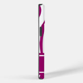 Magenta Zebra Print mit Monogramm Case-Mate iPhone Hülle (Rückseite / Rechts)