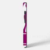 Magenta Zebra Print mit Monogramm Case-Mate iPhone Hülle (Rückseite / Links)