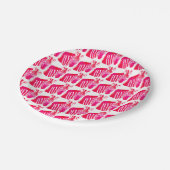 Magenta Zebras Pappteller (Schrägansicht)