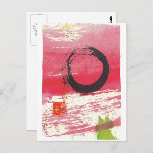 Magenta Zen Circle Postcard Postkarte (Vorne/Hinten)
