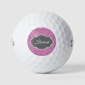 Magenta Zickzack Personalisierte Golfplätze Golfball (Vorderseite)