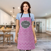 Magenta Zickzack Personalisierte Schürze