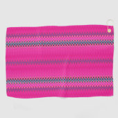 Magenta Zigzag Golfhandtuch (Horizontal)