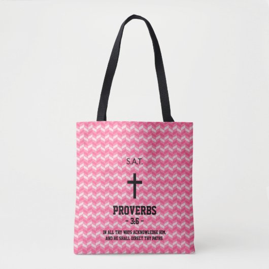 Magenta Zigzag Musterbibel Verse Christlich Tasche (Vorderseite)