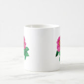 Magenta Zinnia mit Blätter Kaffeetasse (Mittel)