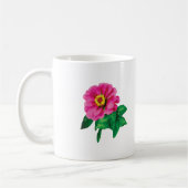 Magenta Zinnia mit Blätter Kaffeetasse (Links)