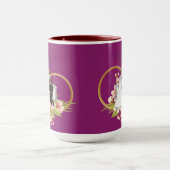 Magentafarbene verschlungene Herzen Tasse (Zentrum)