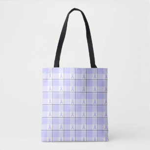 Magentakrebs-Bewusstseins-Kariert Periwinkle-Band Tasche