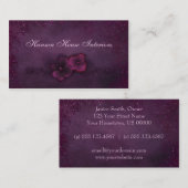 Magentarote Auberginen-Vintage Schein-Blumen Visitenkarte (Vorne/Hinten)