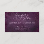 Magentarote Auberginen-Vintage Schein-Blumen Visitenkarte (Rückseite)