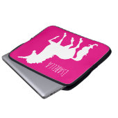 Magentarote heißes Rosaunicorn-Silhouette Laptopschutzhülle (Vorne Knopf)