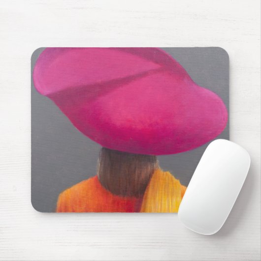 Magentarote Hut-Safran-Jacke 2014 Mousepad (Mit Mouse)